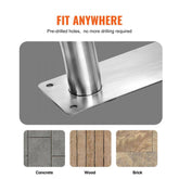 Pool Handrail 54 x 36 inch Stainless Steel Railing with Base Plate for Indoor and Outdoor Pools Safety Deck Railing Rust Proof Grab Bar with Grip Cover and Accessories for Spas